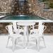 24'' Round Metal Indoor-Outdoor Table Set with 4 Arm Chairs
