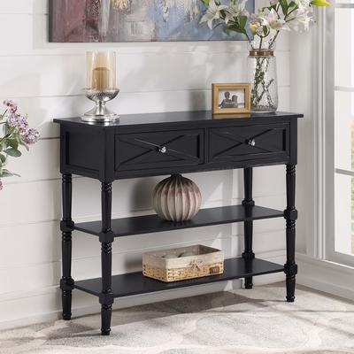 Convenience Concepts Country Oxford 2 Drawer Console Table with Shelves