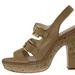 Coach Shoes | Coach Katee Leather Sandals Cork Heeled 8b | Color: Tan | Size: 8