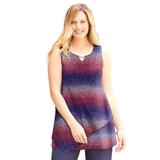 Plus Size Women's Monterey Mesh Tank by Catherines in Red White Blue Dot (Size 2X)