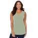 Plus Size Women's Crisscross Timeless Tunic Tank by Catherines in Clover Green (Size 3XWP)