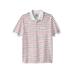 Men's Big & Tall Shrink-Less™ Pocket Piqué Polo Shirt by Liberty Blues in White Stripe (Size 2XL)