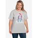 Plus Size Women's Disney Eeyore Christmas T-Shirt Holiday Gray by Disney in Gray (Size 4X (26-28))
