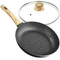 MICHELANGELO Frying Pan with Lid 30cm, Non Stick Frying Pan 30cm with Bakelite Handle, Frying Pan with Lid Stone-Derived, Large Frying pan Non Stick 30cm