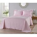 Duvet and Pillow Company PINK SUPER KING SIZE BEDSPREAD Matelassé Bedspreads & Coverlets FLORAL TEXTURED FRENCH STYLE Summer Blankets Throws for Beds (280 x 260cm)