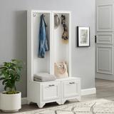 Tara 2Pc Entryway Set Distressed White - 2 Hall Trees - Crosley KF33007WH