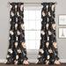 Vintage Paris Rose Butterfly Script Window Curtain Panels Black 52X84 Set - Lush Decor 16T005338