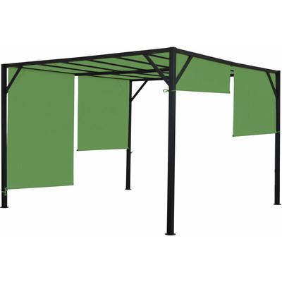 HHG - Pergola Beja, Garten Pavillon Terrassenüberdachung, stabiles 6cm-Stahl-Gestell + Schiebedach Image