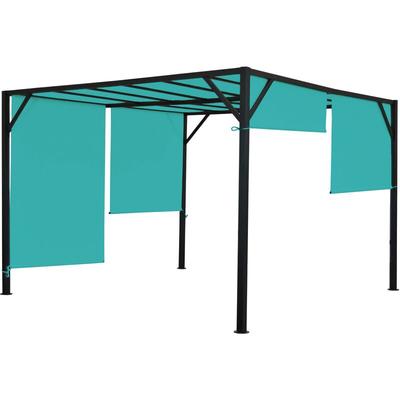 Pergola Beja, Garten Pavillon Terrassenüberdachung, stabiles 6cm-Stahl-Gestell + Schiebedach Image