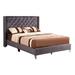 LYKE Home Gray Velvet King Upholstered King Bed