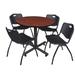 Regency Seating Kobe Black 36-inch Round Breakroom Table with 4 Black M-style Stacking Chairs