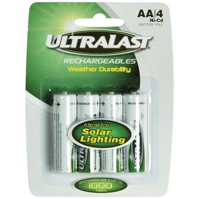 Ultralast(R) ULN4AASL ULN4AASL AA Rechargeable NiCd Batteries for Solar Lights, 4 pk - N/A