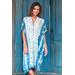 Segara Alit,'Blue and Eggshell Tie-Dyed Rayon Caftan from Java'