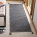 Black/Gray 27 x 0.6 in Indoor Area Rug - Dakota Fields Amaral Handmade Flatweave Cotton Gray/Black Area Rug | 27 W x 0.6 D in | Wayfair