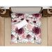 Red Barrel Studio® Kassedy Burgundy Flowers Comforter Set Polyester/Polyfill/Microfiber in Blue/Orange/Red | Queen Comforter + 2 Pillowcases | Wayfair