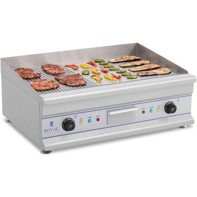 Elektro Grillplatte Griddleplatte Griddle Bräter Grill 75cm geriffelt 2 x 3200 w