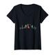 Damen Zelt Zelt Heartbeat - Camping Zelt Liebhaber T-Shirt mit V-Ausschnitt