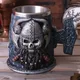 Tasse à bière en acier inoxydable en résine viking chope à thé créative tasse à café tête de mort