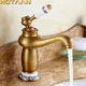 . Bassin en laiton finition bronze antique robinet d'eau chaude et froide robinet d'évier poignée