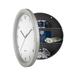Analog Clock Safe - 10-Inch Battery-Operated Wall Clock with Hidden Compartment by Trademark Home (Silver) - 10" x 10" x 3.3"