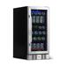 NewAir 15" Built-in 96 Can Beverage Fridge Compressor-Based with LED Light and Adjustable Shelves in Stainless Steel,