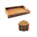 Brown Bamboo 8-piece Coaster Set with Tray