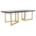 ellahome South Hampton 40" Iron Pedestal Dining Table Wood/Metal in Black | 30.5 H x 96 W x 40 D in | Wayfair DT22GLDSP