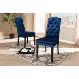 Etta Avenue™ Idris Tufted Velvet Parsons Chair in Blue Upholstered/Velvet in Brown | 41.7 H x 18.9 W x 24.4 D in | Wayfair