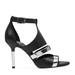 Nine West Shoes | Nine West - Brianna, Black Genuine Leather Sandals | Color: Black/Silver | Size: 7