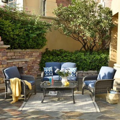 OVIOS 4-piece Water-Resistant Wicker Deep Seating Outdoor Sofa Set