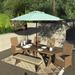 Okaloosa 9' Rd.Crank Lift Tilting, Aluminum Pole Fiberglass Rib Patio Umbrella Sunbrella Fabric by Havenside Home