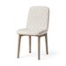 David Diamond Tufted Cream Fabric Wrap w/Brown Wood Base Dining Chair (Set of 2) - 19"W x 25"D x 35"H