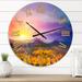 Designart 'Yellow and Golden Daisy Flowers in Wildflower Meadows' Farmhouse wall clock