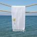 Authentic Pestemal Fouta Embroidered Palm Tree Turkish Cotton Bath/ Beach Towel