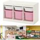 DiscountSeller TROFAST Storage Combination for Kids Play Plastic Boxes White/Pink 99x44x56cm