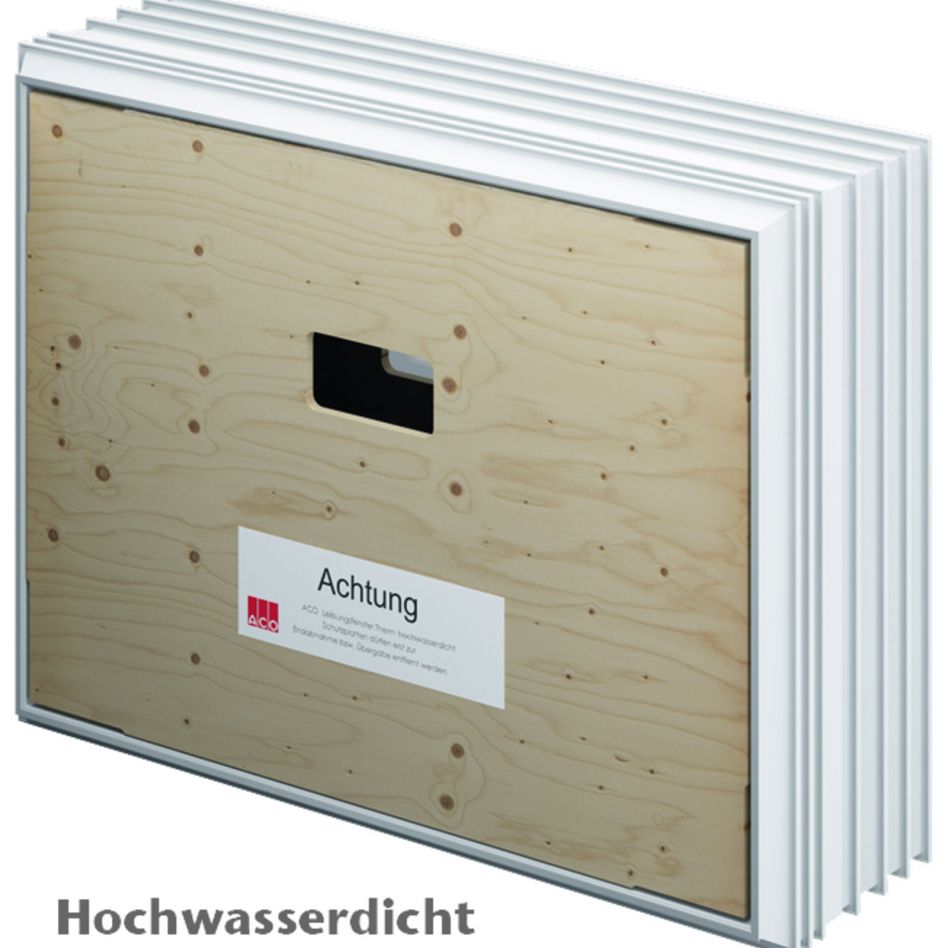 ACO Therm 3.0 Leibungskellerfenster Hochwasserdicht mit 3-fach WSG, Anschlag rechts, 100x75 cm,30 cm Image
