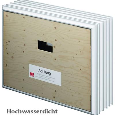 ACO Therm 3.0 Leibungskellerfenster Hochwasserdicht mit 3-fach WSG, Anschlag rechts, 100x75 cm,30 cm