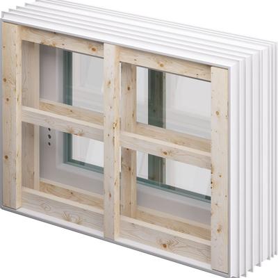 ACO Therm 3.0 Leibungskellerfenster Standard für Ortbeton und Mauerwerk mit 3-fach WSG, Anschlag links, 24 cm,90x75 cm