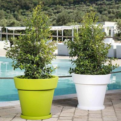 Runder Blumentopf aus Harz Durchmesser 80 cm mod Gemma Weiss Image