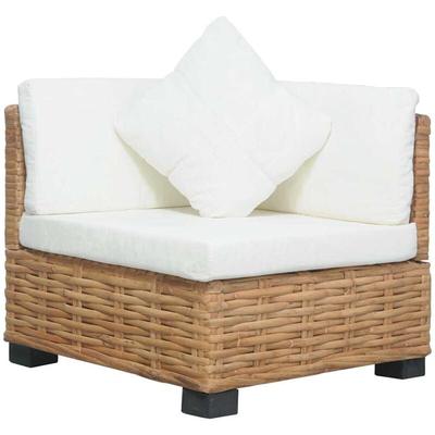 Ecksofa mit Kissen Natürliches Rattan Vidaxl Image