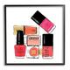 Stupell Industries Stack of Nail Polish Glam Fashion Beauty Cosmetics, entworfen von Martina Pavlova schwarz gerahmte Wandkunst, Pink