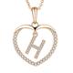 JO WISDOM Women Heart Necklace,925 Sterling Silver 26 Initial Letters Alphabet H Pendant Necklace with 3A Cubic Zirconia with Rose Gold Plated,Personalized Jewellery Gift