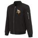 Men's NFL Pro Line by JH Design Black Minnesota Vikings Full-Zip Bomber Lightweight Jacket