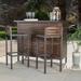 Milos Acacia Wood 3-piece Outdoor Bistro Bar Set by Christopher Knight Home