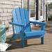 Beachcrest Home™ Shawnna Weather-Resistant Foldable Outdoor Adirondack Chair, Stainless Steel in Blue | 34.5 H x 29.5 W x 34.25 D in | Wayfair