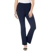 Plus Size Women's Essential Stretch Yoga Pant by Roaman's in Navy (Size 26/28) Bootcut Pull On Gym Workout