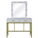 57" Single Mirror With 2 Drawers And Light Bulbs Dressing Table