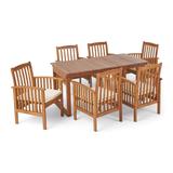 Sorrento Outdoor 6 Seater Expandable Acacia Wood Dining Set by Christopher Knight Home