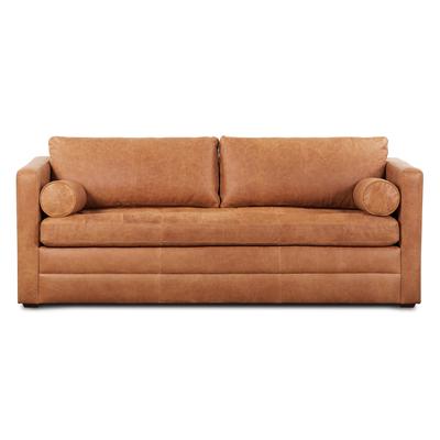 Poly & Bark Napa 82" Leather Pull-Out Convertible Sleeper Sofa - Full Grain Genuine Italian Leather