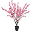 43.5" Potted Pink Green Floral Peach Artificial Christmas Tree - Unlit
